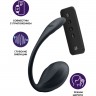 Виброяйцо SATISFYER RIBBED PETAL с пультом ДУ, черное, 7,8 см 4002767